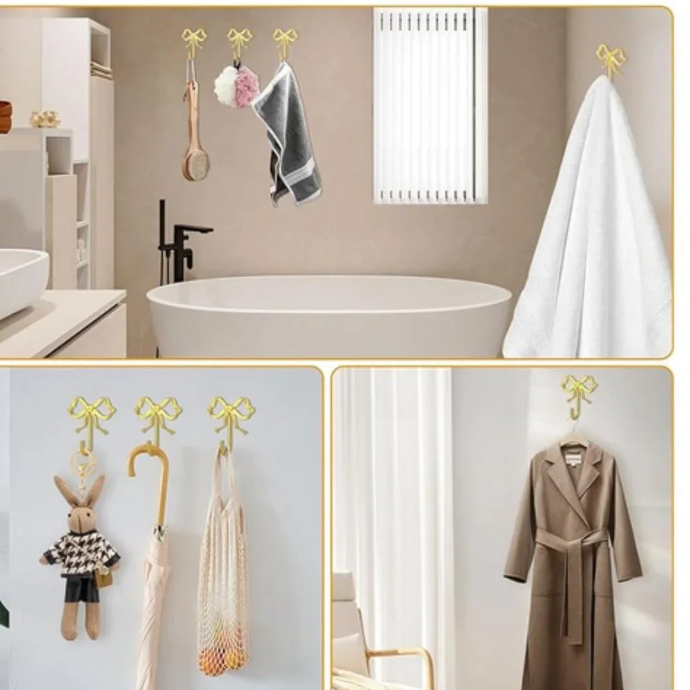 Gold Bow Wall Hooks (set of 2)